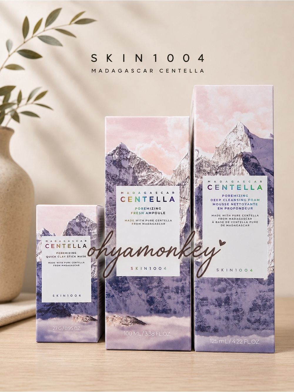 Skin1004 Centella Pore-Balancing Bundle- Clay Mask, Ampoule, Cleansing Foam